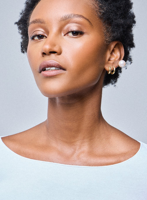 White boat neck T-shirt in Viscose and Elastane - MAJESTIC FILATURES