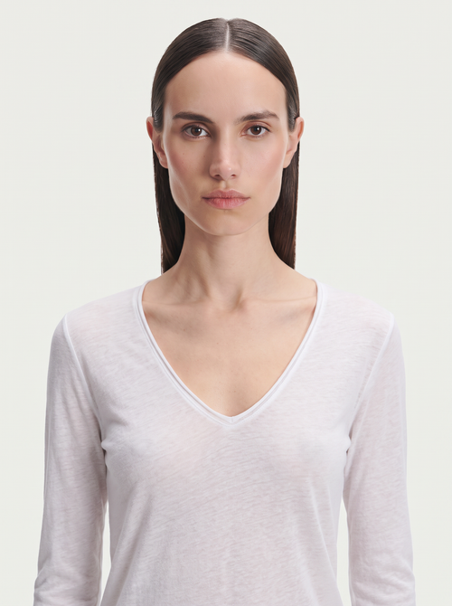 Cotton and cashmere t-shirt - MAJESTIC FILATURES