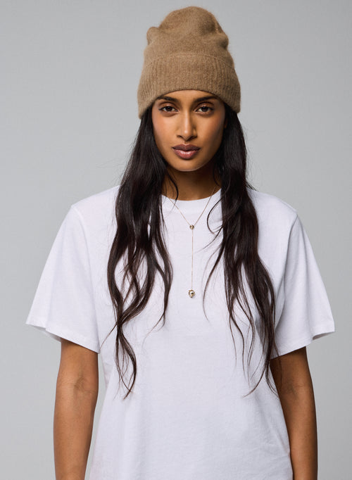 Beige Mütze aus Raccon-Wolle / Polyamid - MAJESTIC FILATURES