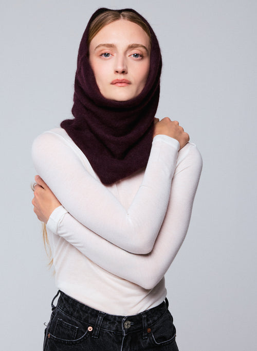 Bufanda morada en lana de raccon / poliamida - MAJESTIC FILATURES