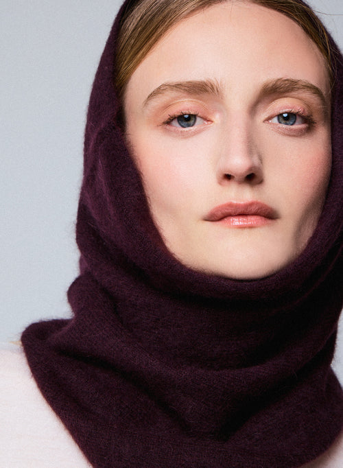 Bufanda morada en lana de raccon / poliamida - MAJESTIC FILATURES