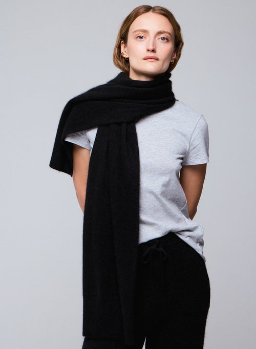 Echarpe Noire en Raccoon / Polyamide - MAJESTIC FILATURES