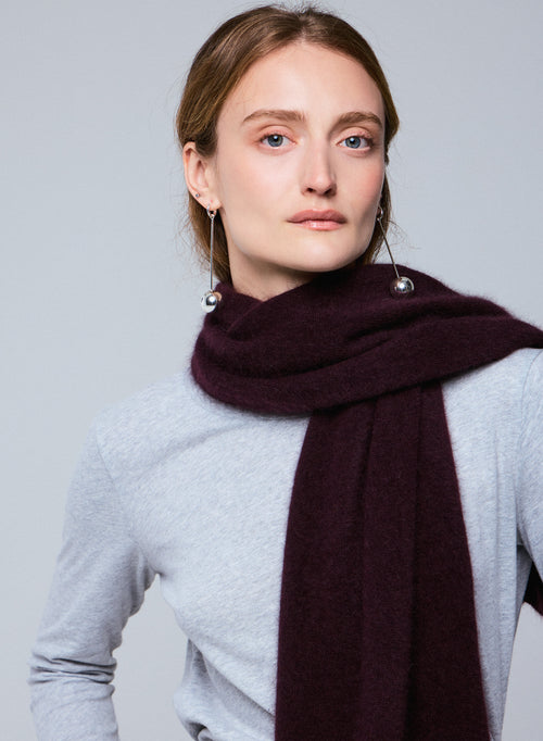 Lila Schal aus Raccon-Wolle / Polyamid - MAJESTIC FILATURES