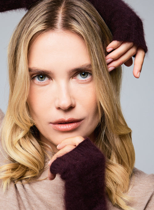 Mitaines Aubergine en Raccoon / Polyamide - MAJESTIC FILATURES