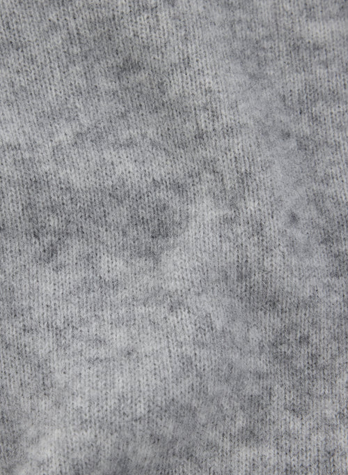 Pull Gris Col V Manches Longues en Raccoon - MAJESTIC FILATURES