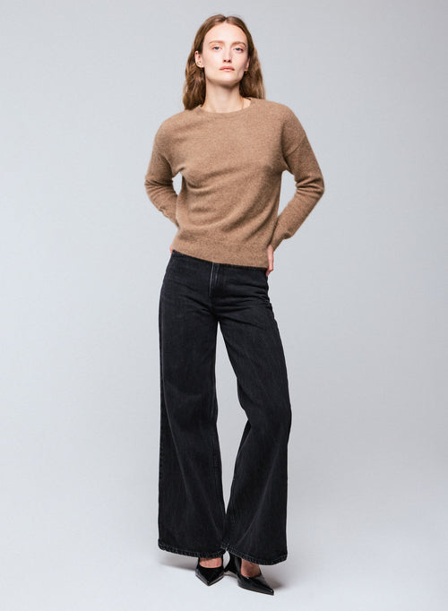 Pull Bison Col Rond Manches Longues en Raccoon / Polyamide - MAJESTIC FILATURES