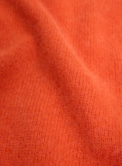 Orange V-neck Long-sleeve sweater - MAJESTIC FILATURES