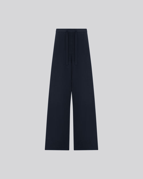 Navy pants in organic cotton / elastane - MAJESTIC FILATURES