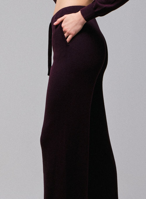 Lila Hose aus Bio-Baumwolle / Elasthan - MAJESTIC FILATURES