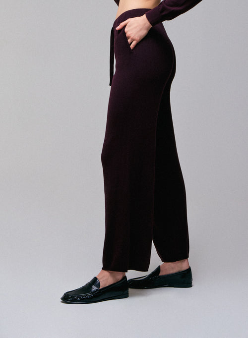 Lila Hose aus Bio-Baumwolle / Elasthan - MAJESTIC FILATURES