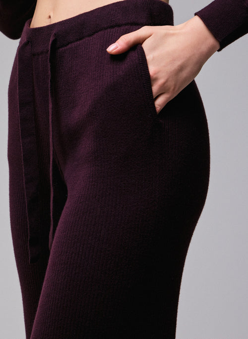 Lila Hose aus Bio-Baumwolle / Elasthan - MAJESTIC FILATURES