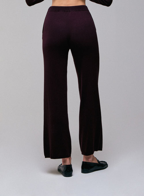 Lila Hose aus Bio-Baumwolle / Elasthan - MAJESTIC FILATURES