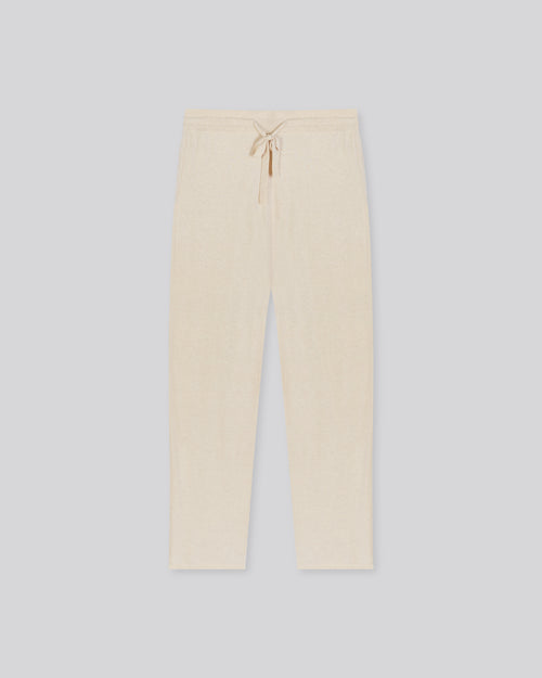 Beige Organic Cotton / Elastane Pants - MAJESTIC FILATURES