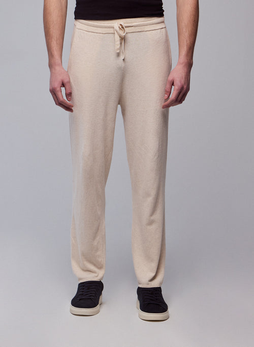 Beige Organic Cotton / Elastane Pants - MAJESTIC FILATURES