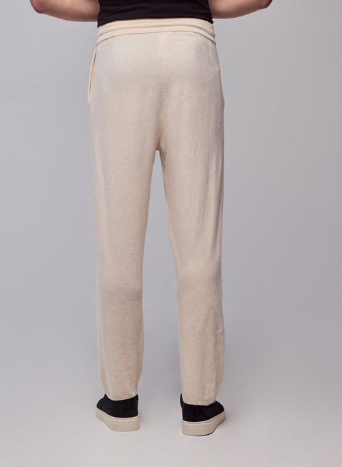 Beige Organic Cotton / Elastane Pants - MAJESTIC FILATURES