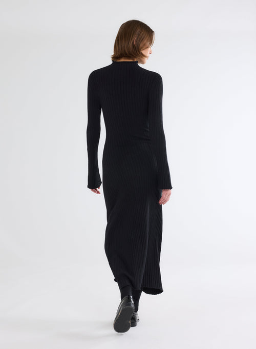 Long Black Dress Long Sleeves - MAJESTIC FILATURES