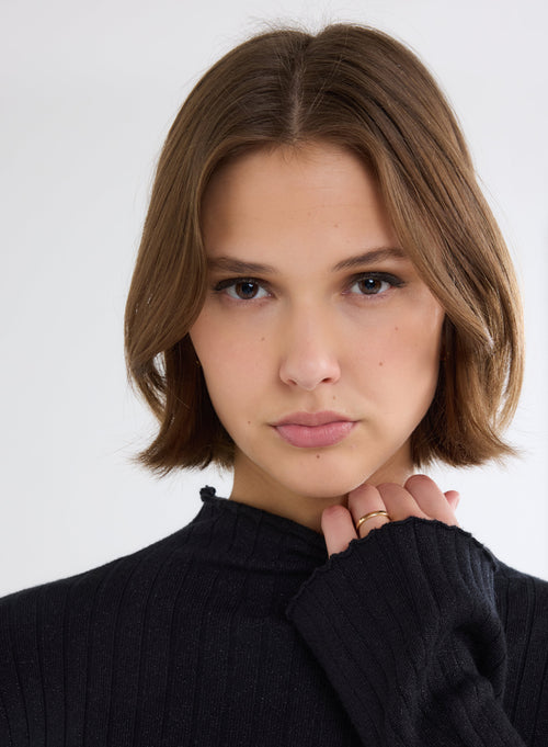 Long Black Dress Long Sleeves - MAJESTIC FILATURES