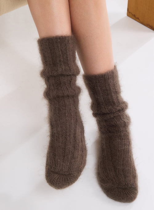 Chaussettes Marrons en Mohair - MAJESTIC FILATURES