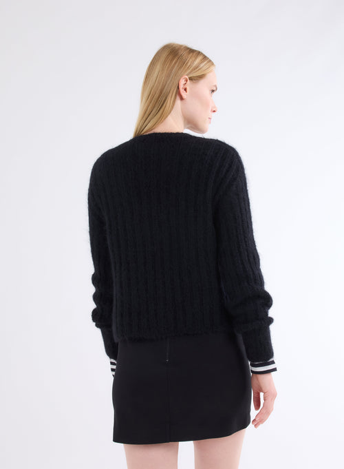 Black turtleneck long sleeve sweater - MAJESTIC FILATURES