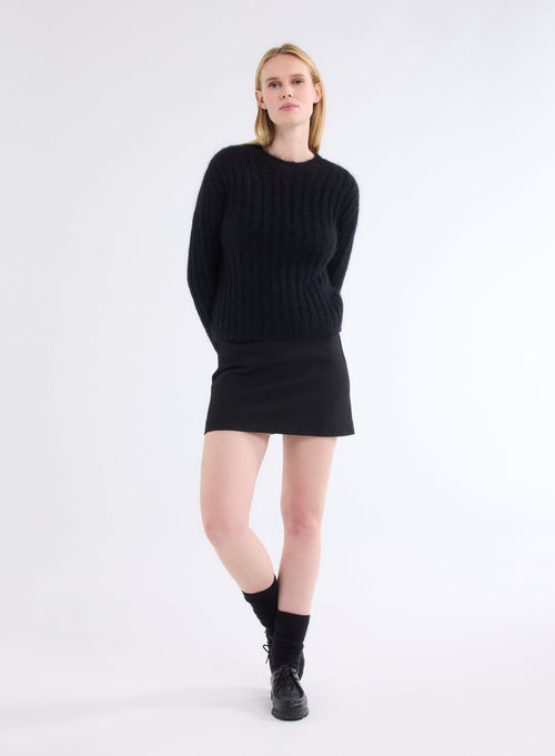 Black turtleneck long sleeve sweater - MAJESTIC FILATURES