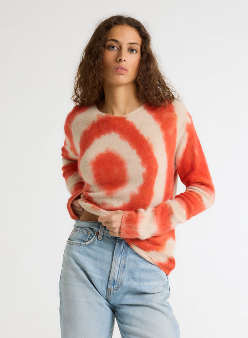 Pull orange Col Rond Manches Longues - MAJESTIC FILATURES