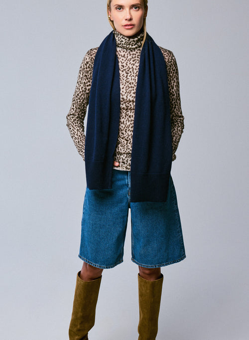 Echarpe Marine en Cachemire - MAJESTIC FILATURES
