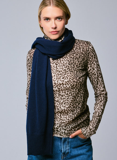 Echarpe Marine en Cachemire - MAJESTIC FILATURES