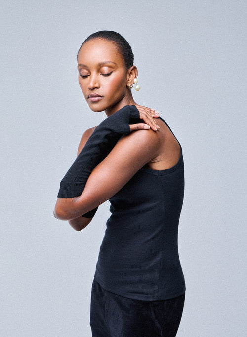 Black Cashmere Mittens - MAJESTIC FILATURES