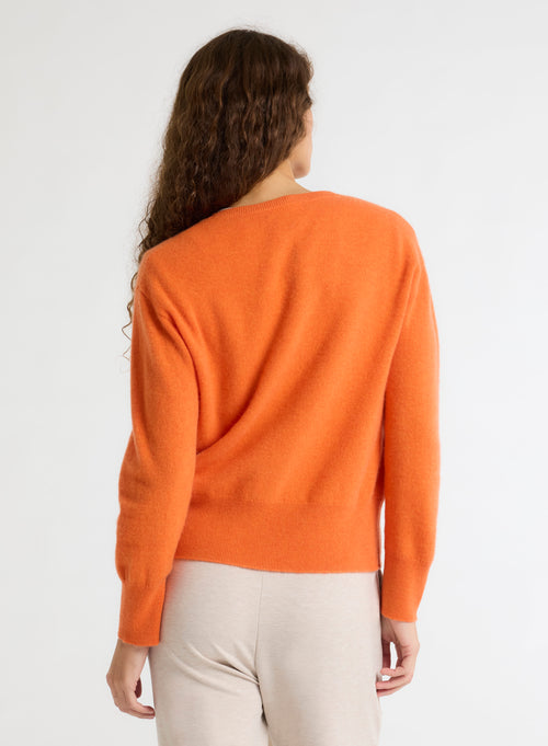 Jersey naranja de manga larga y cuello redondo - MAJESTIC FILATURES