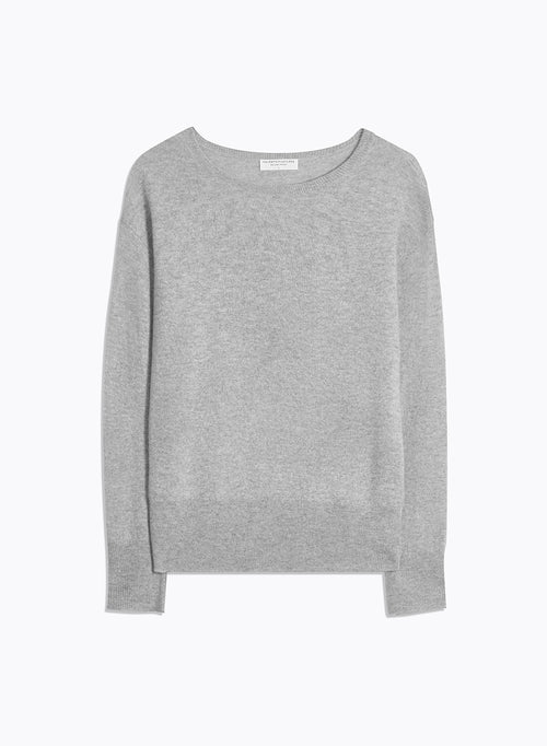 Pullover Grau Rundhalsausschnitt Langarm - MAJESTIC FILATURES