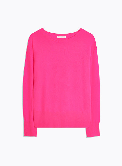 Pullover Rosa Rundhalsausschnitt Langarm - MAJESTIC FILATURES