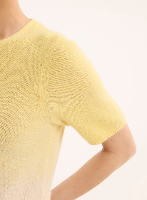 Pull Jaune Col Rond Manches Courtes - MAJESTIC FILATURES