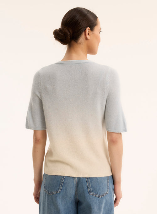 White V-Neck Long Sleeve Sweater - MAJESTIC FILATURES