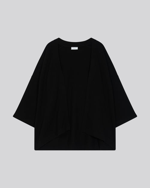 Schwarze langärmelige Hundehalsbandweste aus Merinowolle - MAJESTIC FILATURES