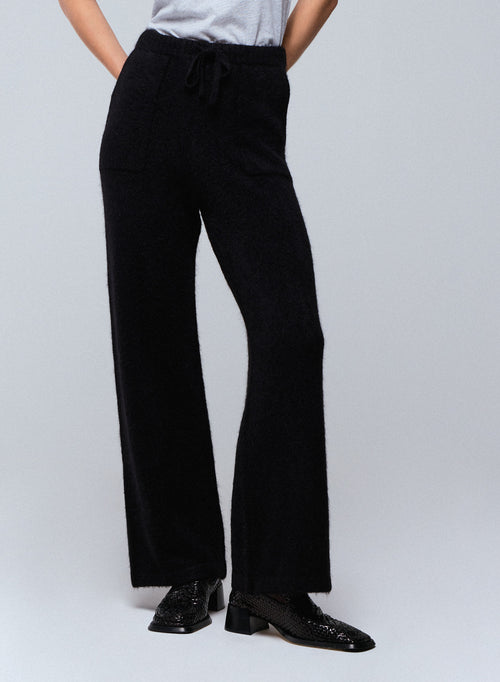 Schwarze Alpaka / Polyamid / Elasthan Hose - MAJESTIC FILATURES