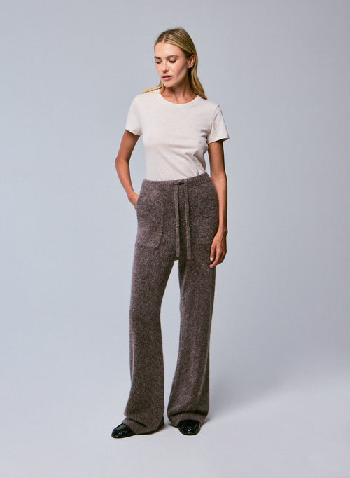 Pantalones Beige Alpaca / Poliamida / Elastano - MAJESTIC FILATURES