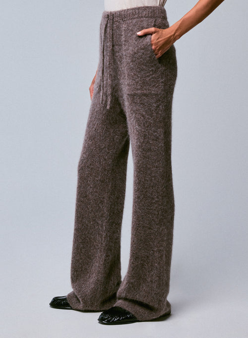 Pantalones Beige Alpaca / Poliamida / Elastano - MAJESTIC FILATURES