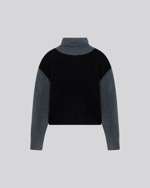 Pull multicouleur Col Roulé Manches Longues en Alpaga / Polyamide / Elasthanne - MAJESTIC FILATURES