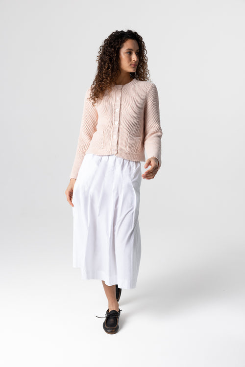 Gilet Pétale Col Rond Manches Longues en Coton - MAJESTIC FILATURES