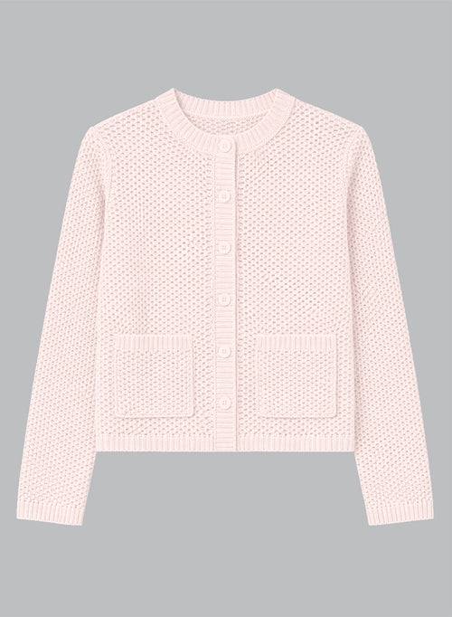 Gilet Pétale Col Rond Manches Longues en Coton - MAJESTIC FILATURES