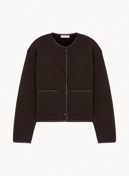 Jacke aus leder, kaschmir und wolle - MAJESTIC FILATURES