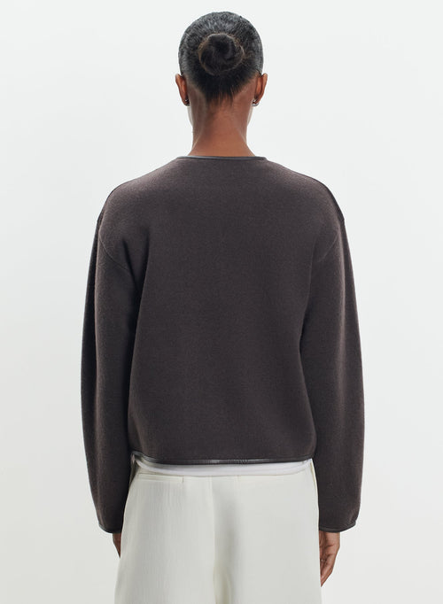 Jacke aus leder, kaschmir und wolle - MAJESTIC FILATURES