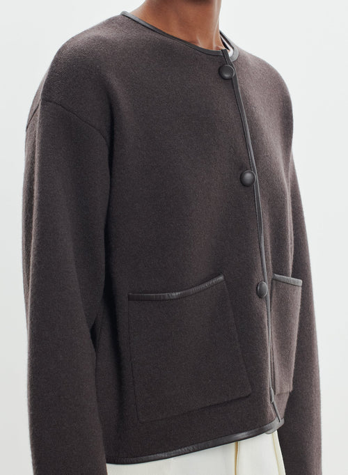 Jacke aus leder, kaschmir und wolle - MAJESTIC FILATURES