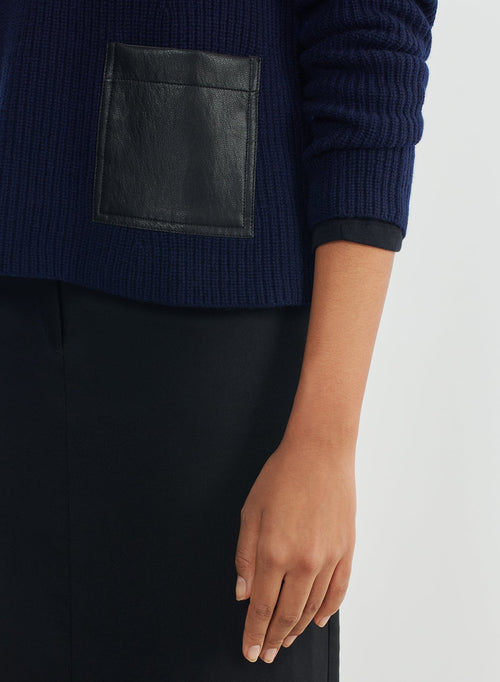 Pullover aus leder und merinowolle - MAJESTIC FILATURES