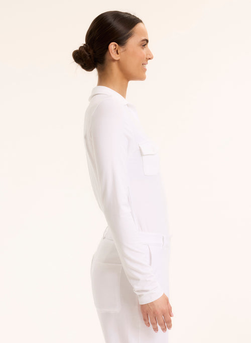 Anna 2 pocket shirt in Vicose / Elastane - MAJESTIC FILATURES