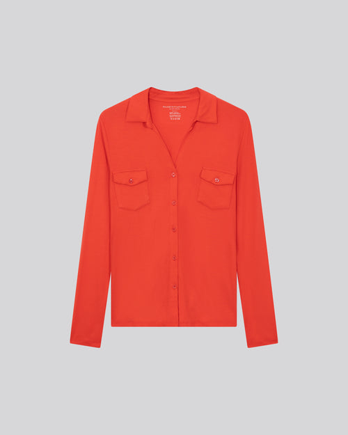 Camisa naranja Camisa manga larga viscosa / elastano - MAJESTIC FILATURES