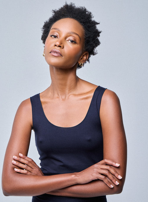 Abby Tanktop mit Stickerei aus Viskose / Elastan - MAJESTIC FILATURES