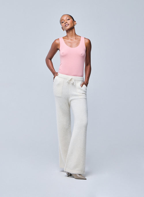 Rosa ärmelloses Tanktop aus Viskose/Elasthan - MAJESTIC FILATURES