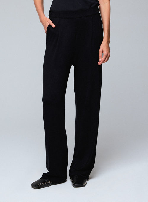 Black Viscose Pants - MAJESTIC FILATURES