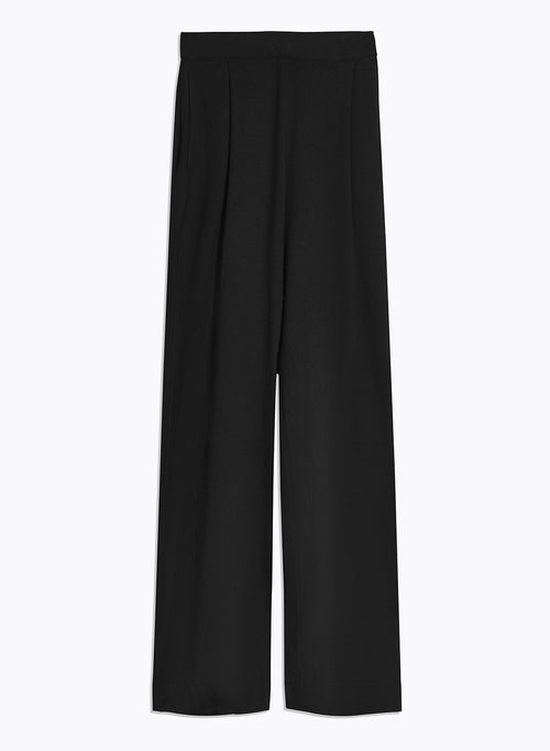 Pantalon Noir à Poches avec Taille Élastique en Viscose et Élasthanne - MAJESTIC FILATURES